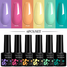 Load image into Gallery viewer, 6Pcs/Set Macaron Color Gel Nail Polish Set Kit Spring 6 Colors UV LED Nail Art Gel Vernis Semi Permanent Base Top Coat
