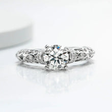 Load image into Gallery viewer, Vintage Style Moissanite Engagement Rings For Women Total 1.17ctw 925 Sterling Silver
