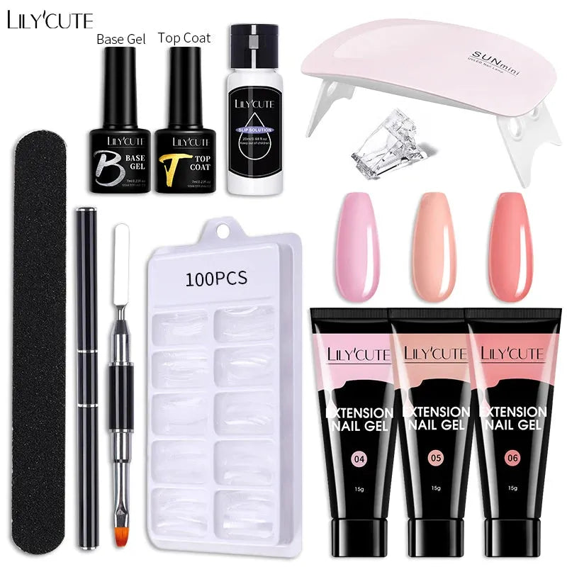 Nail Gel Set 6W LED Lamp Full Manicure Set Vernis Semi Permanent Quick Extension Nail Kit Gel Set For Nails Tool Kit - Shop & Buy