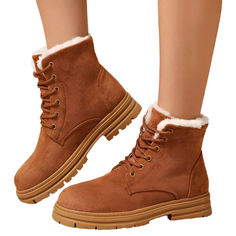 Women's Winter Plush Warm Ankle Boots Faux Suede Non Slip Snow Boots - Shop & Buy