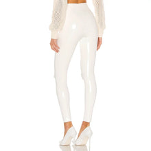 Load image into Gallery viewer, Women Shiny PU Leather White PVC Pants Slim 4XL Sexy Leggings Latex Stretchy High Waist Bodycon Pants
