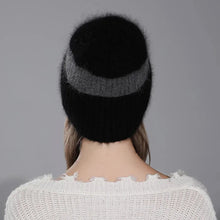 Load image into Gallery viewer, New Winter Beanies Two-color Angora Rabbit Fur Hat For Women Warm Knitted Fashion Female Hats High Quality Luxury Cap
