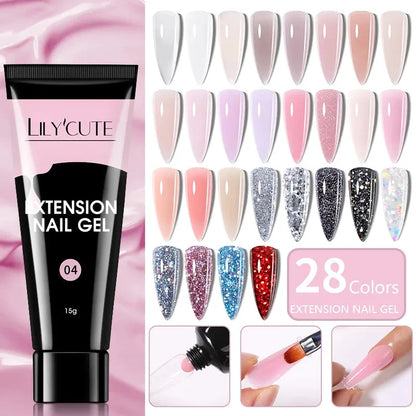 15ml Nail Extension Gel Set With UV Lamp Full Manicure Set Slip Solution Nail Art Quick Extension Gel Tool Set - Shop & Buy