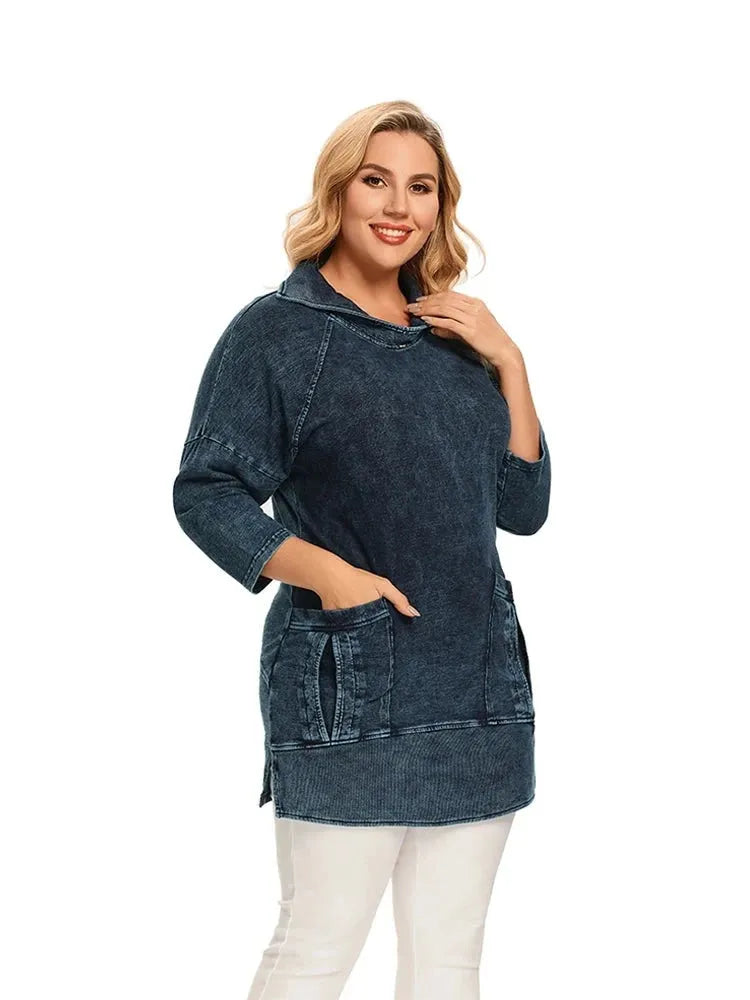 Women's Plus Size  Denim Jacket Casual Long Style Slim Denim Jacket for Woman - Shop & Buy