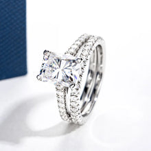 Load image into Gallery viewer, 3.0ct All Moissanite S925 Silver Wedding Ring Sets for Women Main Stone Radiant Cut
