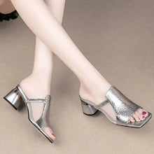 Load image into Gallery viewer, Women New Luxury Sandals Shoes Summer Mid Heels Chunky Casual Designer Dress Pumps
