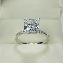 Load image into Gallery viewer, Solid 925 Sterling Silver Moissanite Solitaire Engagement Rings Princess Cut
