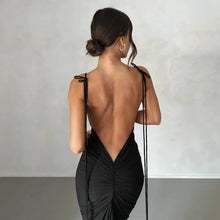 Load image into Gallery viewer, Spaghetti Strap Sexy Backless Maxi Dress Outfits Women Elegant Birthday Dresses
