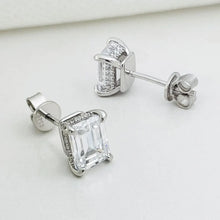 Load image into Gallery viewer, Total 4 Carats Emerald Cut Moissanite Earring For Women Solid 925 Sterling Silver Stud Earrings
