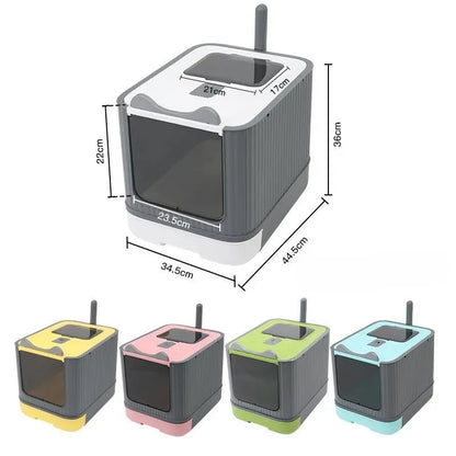 Fully Enclosed Cat Litter Box, Folding Drawer Design, Deodorizing Cat Toilet with Splash Guard, Suitable for Most Cat