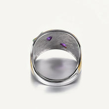 Load image into Gallery viewer, Original Handmade Real 925 Sterling Silver Statement Ring Jewelry Gift Natural Gemstone Amethyst Design Plate Tulip
