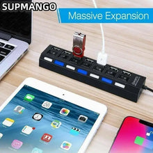 Load image into Gallery viewer, USB Switch Hub 2.0 Adapter High Speed Multi 7 Ports Hub USB On Off Portable Splitter For Computer Laptop
