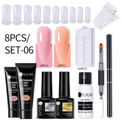 15ml Extension Gel Set Kits Semi Permanent Acrylic Hard Gel White Clear Nude Gel Nail Polish Nail Art Construction Gel - Shop & Buy