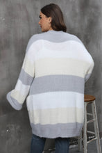 Load image into Gallery viewer, Winter Casual Long Plus Size Sweater Cardigan Women Stripe Large Cardigans Ladies Loose Oversized Knitted Coat
