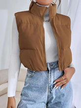 Load image into Gallery viewer, Solid Color Vest Zipper Front Vest 2024 Women&#39;s Clothing For Winter Thick Vest
