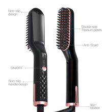 Load image into Gallery viewer, Ionic Hair Beard Straightener Comb Anti-Scald Ceramic Heated Beard Brush Portable Beard Straightening Comb
