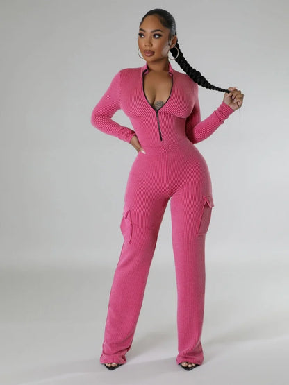 Women Two-piece Elastic Twisted Strip High Waisted Long Sleeved Jumpsuit Work Pants Set