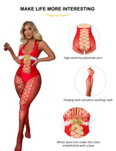 Load image into Gallery viewer, Christmas Eve Red Body Stocking Fluffy Crotchless Women Plus Size Holiday Costumes Erotic Lenceria Sexy Lingеries Hot Underwears
