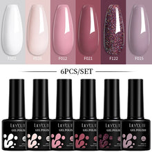 Load image into Gallery viewer, 6Pcs/Set Macaron Color Gel Nail Polish Set Kit Spring 6 Colors UV LED Nail Art Gel Vernis Semi Permanent Base Top Coat
