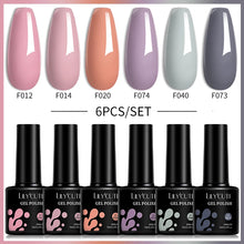 Load image into Gallery viewer, 6Pcs/Set Macaron Color Gel Nail Polish Set Kit Spring 6 Colors UV LED Nail Art Gel Vernis Semi Permanent Base Top Coat
