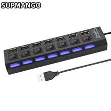 Load image into Gallery viewer, USB Switch Hub 2.0 Adapter High Speed Multi 7 Ports Hub USB On Off Portable Splitter For Computer Laptop
