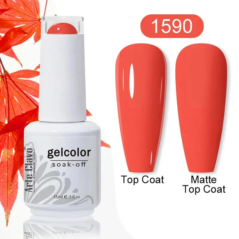 Cherry Red Color Gel Nail Polish Semi Permanent Gel Varnishes For Christmas Nail Art Design Glass Bottle Top Colorcard - Shop & Buy