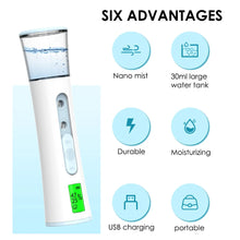 Load image into Gallery viewer, Ultrasonic Nano Mist Sprayer Cooler Face Steamer Moisturizer Steamer Humidifier
