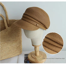 Load image into Gallery viewer, Summer New Korean Version Women&#39;s Berets Casual Fashion Straw Shading Sun Protection Hat
