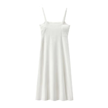 Load image into Gallery viewer, Summer new casual chic square neck sleeveless straight embroidery sling midi dress ladies
