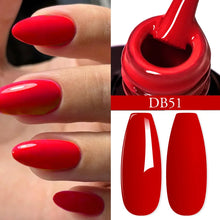 Load image into Gallery viewer, 6PCS/Set Red Gel Nail Polish Set Glitter Sequins Semi Permanent Base Matte Top Coat Soak Off LED UV Nail Art Gel Varnish
