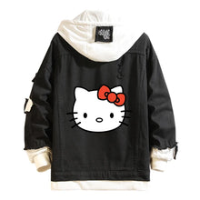 Load image into Gallery viewer, Women and men Cowboy Jacket Hello Kitty Hoodie Spring and Autumn KT Cat Sweet Top
