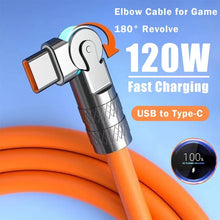 Load image into Gallery viewer, 120w 6A Fast Charge Usb Type C Data Cable 180 Degree Rotating Gaming Elbow Cable For Xiaomi Mobile Phone Charger Usb Data Cable
