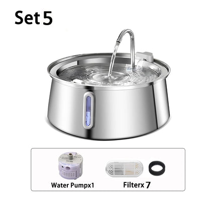 4L Cat Drinking Fountain Automatic Stainless Steel Pet Cats Water Dispenser Ultra-quiet Pump Drink Foutain For Multiple Pets