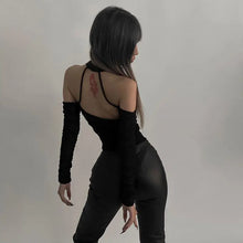 Load image into Gallery viewer, Y2K Bodycon Off the Shoulder Elegant Body Tops Sexy Women&#39;s Bodysuit Slim Low Cut V-neck Long Sleeved Bodysuits
