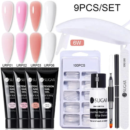 15ml Extension Gel Set Kits Semi Permanent Acrylic Hard Gel White Clear Nude Gel Nail Polish Nail Art Construction Gel - Shop & Buy