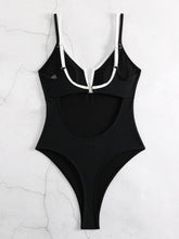 Load image into Gallery viewer, Sexy Women&#39;s Black One Piece Swimsuit Hollow Out Backless V Wire Slim Tummy Control Swimwear
