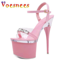 Load image into Gallery viewer, Women Platform Ankle Strap Sandals Sexy 18CM Ultra High Heels Fashion Nightclub Stripper Shoes
