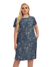 Load image into Gallery viewer, Women&#39;s Plus Size Denim Dress Autumn Chic Elegant Dresses For Chubby Women Woven Cotton  Dress
