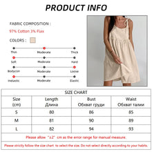 Load image into Gallery viewer, New In Cotton Linen Summer Dress Women 2024 Sexy Sleeveless Bandage Lace Up Chic Elegant Party Club Mini Dresses
