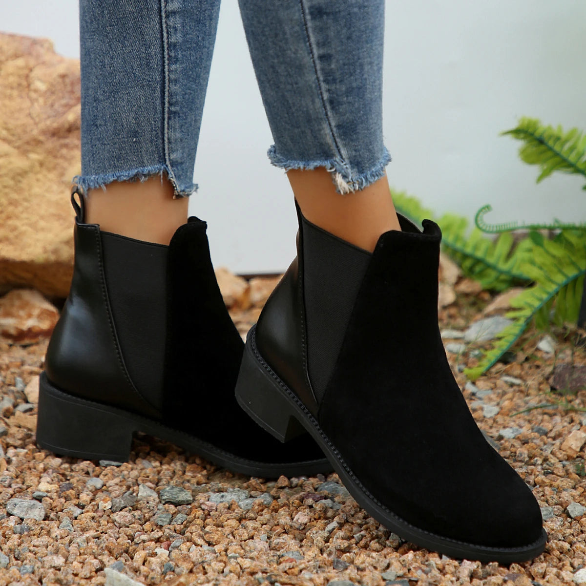 Women's Autumn Winter Ankle Boots Comfortable Warm Low Heeled Short Boots - Shop & Buy