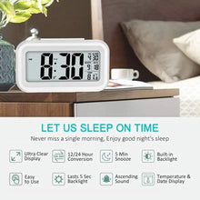 Load image into Gallery viewer, LED Digital Alarm Clock Backlight Snooze Data Time Calendar Desktop Multifunction Electronic Backlight Table Clock
