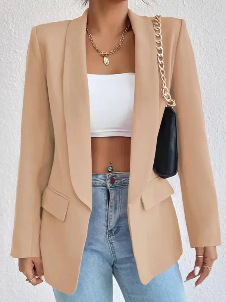 Women's Jacket Outerwears Solid Color Loose Fit Suit Jacket Temperament Commuting Spring Summer Thin Clothing - Shop & Buy