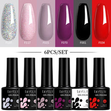 Load image into Gallery viewer, 6Pcs/Set Macaron Color Gel Nail Polish Set Kit Spring 6 Colors UV LED Nail Art Gel Vernis Semi Permanent Base Top Coat
