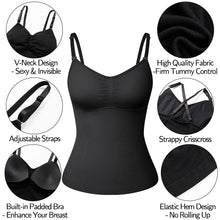 Load image into Gallery viewer, Plus Size Camisole for Women Tummy Control Cami Shaper Seamless Compression Tank Top Waist Cincher Shapewear for Women
