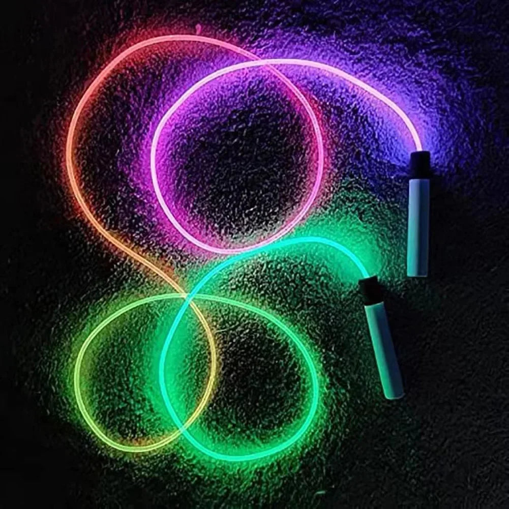 Glowing Jump Ropes LED Luminous Skip Rope for Kids Adult Fitness Adjustable Skipping Rope Training Sports Equip Outdoor Jumping