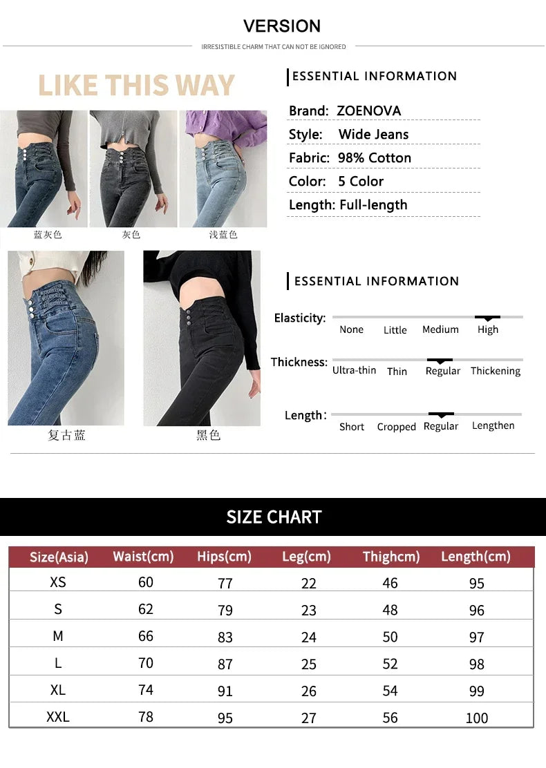 Stretch Jeans Women Push Up Sexy Retro High Waist Skinny Mom Pants Fashion Denim Trousers