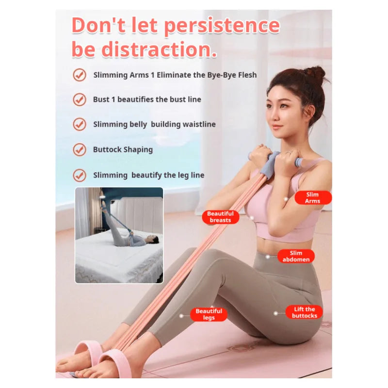 Fitness stretcher stirrup stretcher long pull unchanged sit-ups aids men and women 8 word tension rope fitness thin stomach