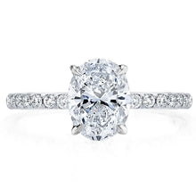 Load image into Gallery viewer, Oval Cut 2ct Solitaire Moissanite Diamond Engagement Ring D Color Solid 925 Sterling Silver
