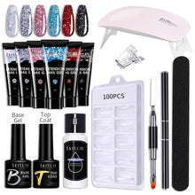 Load image into Gallery viewer, 15ML Manicure Set Quick Nail Extension Gel With 6W UV Lamp Dryer Finger Extend Mold Slip Solution Nail Art Tools Kit
