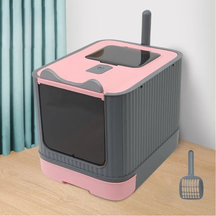 Fully Enclosed Cat Litter Box, Folding Drawer Design, Deodorizing Cat Toilet with Splash Guard, Suitable for Most Cat